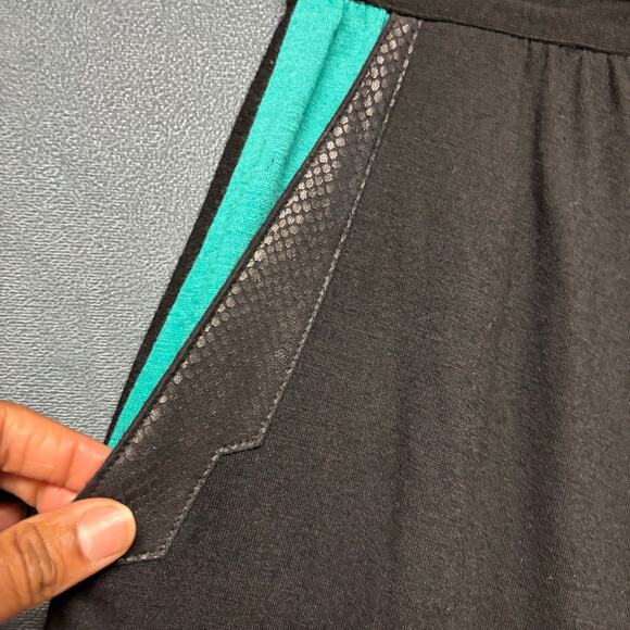 Vintage Giavanni Biagiotti Wool Skirt Leather Trim Y2K 80s Midi Witchy SZ 10 - Picture 5 of 14